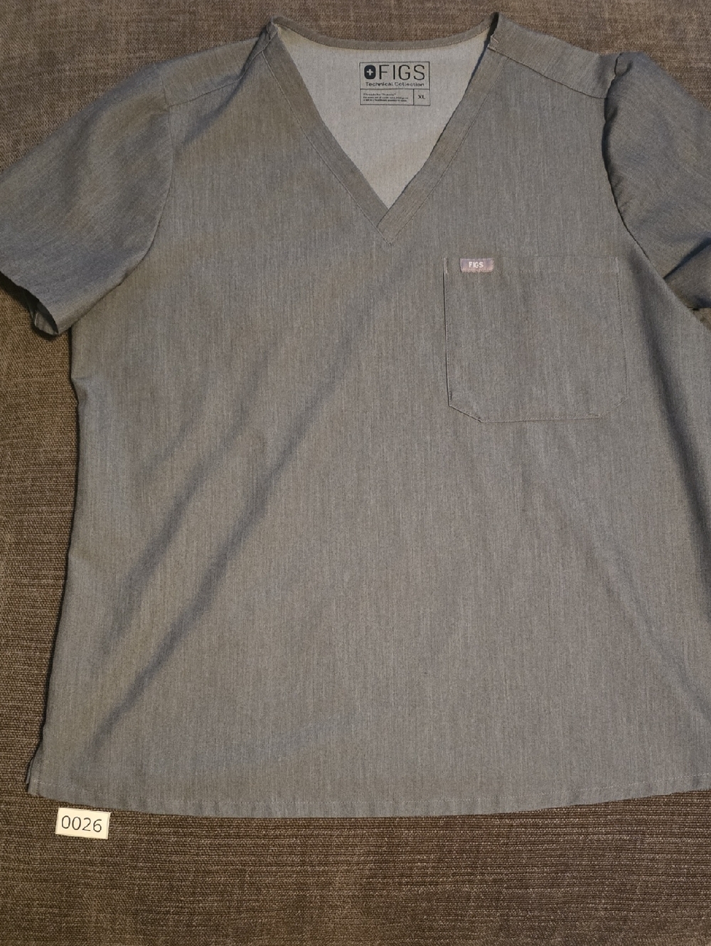 FIGS Heather Grey Catarina Scrub Top XL Fragrance-Free